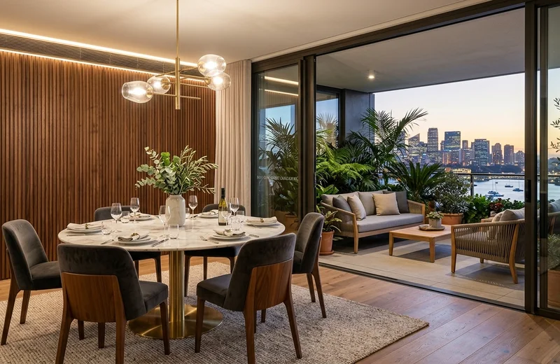 3 Bed Compact Residence Interior Dining & Terrace